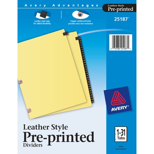 DIVIDERS,LEATHER TABS,1-31
