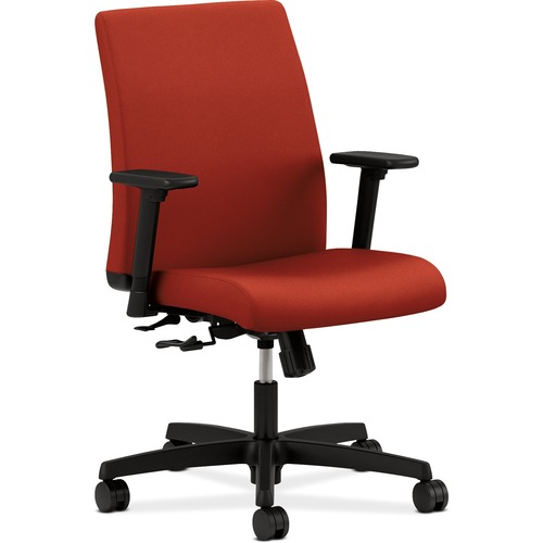 The HON Company  Task Chair, Low-Back, Adjust Arms, 27-1/2"x36"x41", Poppy