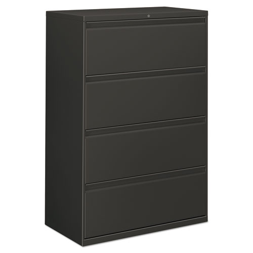 FOUR-DRAWER LATERAL FILE CABINET, 36W X 18D X 52.5H, CHARCOAL