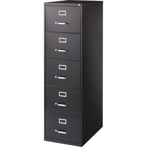 Lorell  Vertical File Cabinet, 5-DR, LGL, 18"X28-1/2',61-3/4", BK