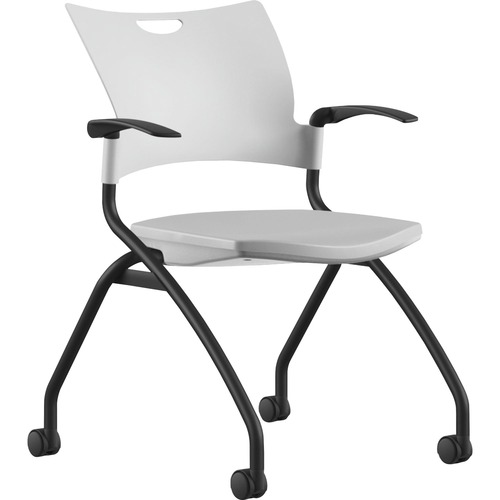 9to5 Seating  Nesting Chair,w/Arms&Casters,25"x26"x33",WE Plastic/BK Frame