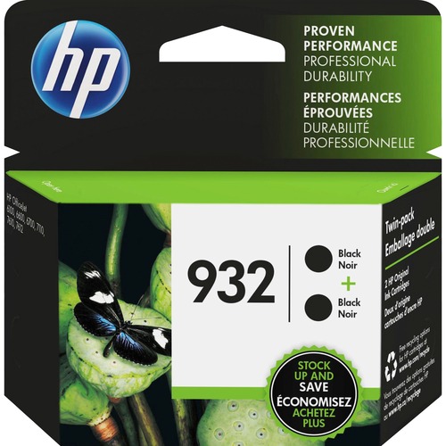 Hewlett-Packard  Ink Cartridge, HP 932, 800 Page Yield, 2/PK, Black