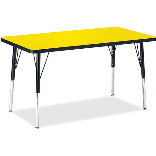 Jonti-Craft, Inc.  Activity Table, Rectangle, 24"-31"x24"x36", Yellow/Black