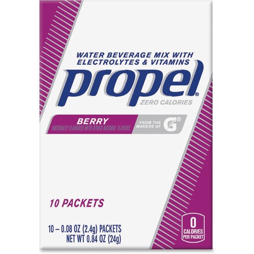 Quaker Foods  Propel Powder Packs, .08oz., 10 Packets, 120/CT, Berry/PE
