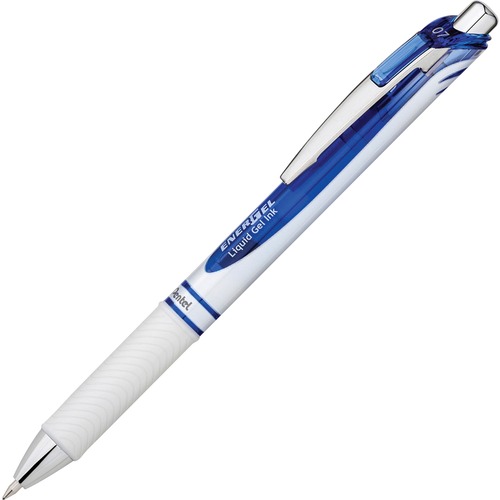 ENERGEL RTX RETRACTABLE GEL PEN, 0.7 MM, BLUE INK, WHITE/BLUE BARREL