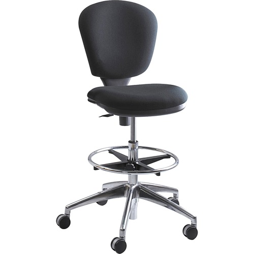 METRO COLLECTION EXTENDED-HEIGHT CHAIR, SUPPORTS UP TO 250 LBS., BLACK SEAT/BLACK BACK, CHROME BASE