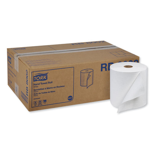 UNIVERSAL HAND TOWEL ROLL, 7.88" X 800 FT, WHITE, 6 ROLLS/CARTON