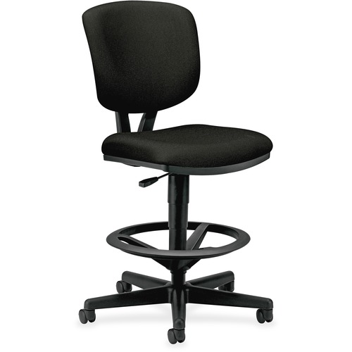 VOLT SERIES ADJUSTABLE TASK STOOL, 32.38" SEAT HEIGHT, SUPPORTS UP TO 275 LBS., BLACK SEAT/BLACK BACK, BLACK BASE