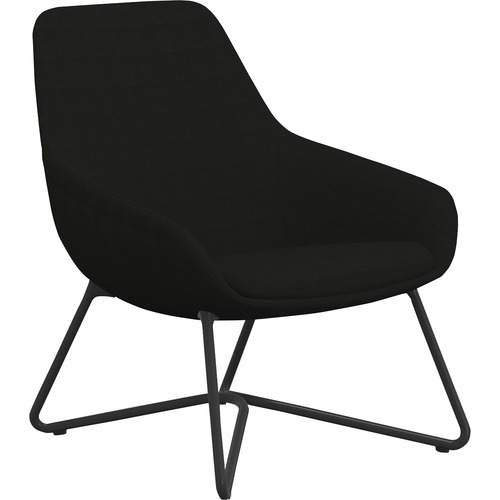 9to5 Seating  Lounge Chair, w/Arms, 27"x29"x33", Onyx Fabric/BK W-Base