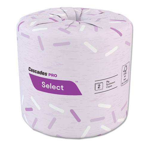 SELECT STANDARD BATH TISSUE, 2-PLY, WHITE, 4 X 3, 500 SHEETS/ROLL, 96 ROLLS/CARTON