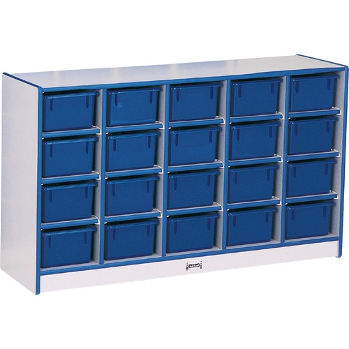 Jonti-Craft, Inc.  Mobile 20 Cubbie-Tray Unit,w/o Bins,29-1/2"x48"x15",Teal