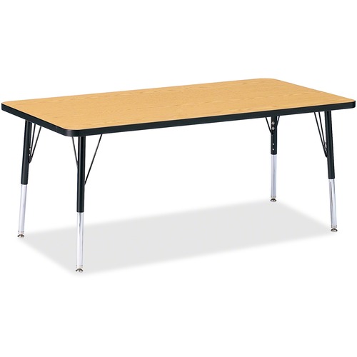 Jonti-Craft, Inc.  Activity Table,Rectangle,15"-24"x30"x60",Oak/Black