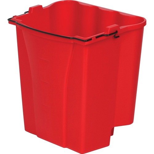Rubbermaid Commercial Products  Dirty Water Bucket, f/WaveBrake, 18 Qt, 6/CT, Red