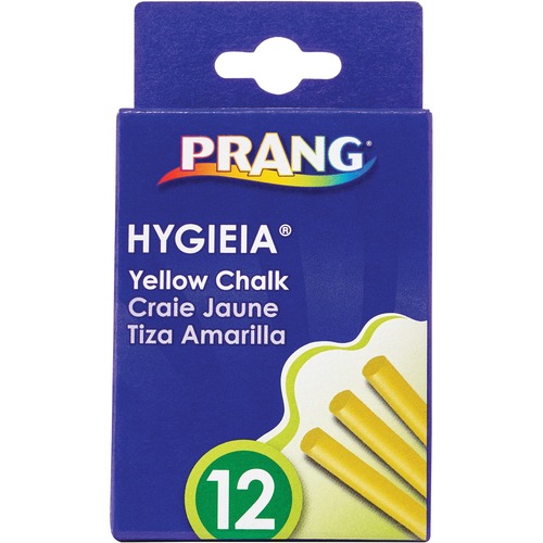 HYGIEIA DUSTLESS BOARD CHALK, 3 1/4 X 0.38, YELLOW, 12/BOX