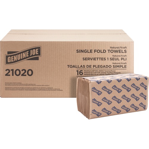 TOWEL,SNGLFLD,NTRL,250/PK