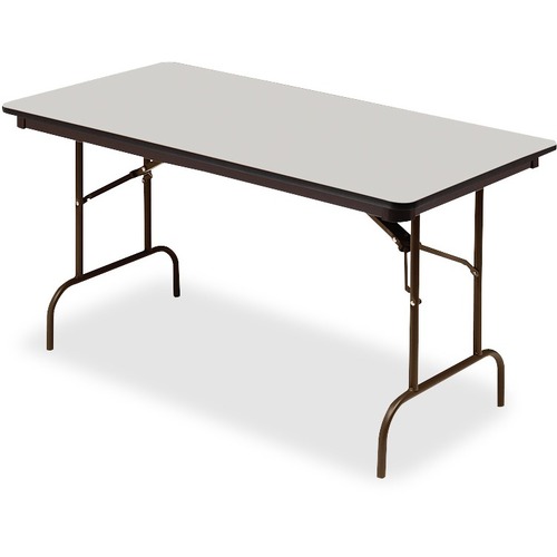 Premium Wood Laminate Folding Table, Rectangular, 60w X 30d X 29h, Gray/charcoal