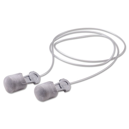 E-A-R Pistonz Corded Earplugs, Polyurethane Foam, Silver