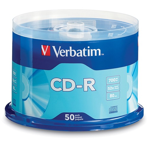 Cd-R Discs, 700mb/80min, 52x, Spindle, Silver, 50/pack