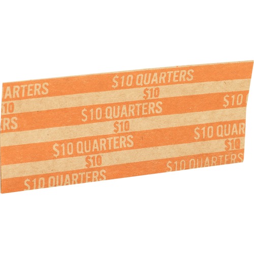 Sparco  Coin Wrapper, 60 lb., Quarters, 10.00, 1000/PK, Orange