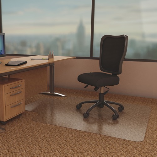 ECONOMAT OCCASIONAL USE CHAIR MAT FOR LOW PILE CARPET, 45 X 53, WIDE LIPPED, CLEAR