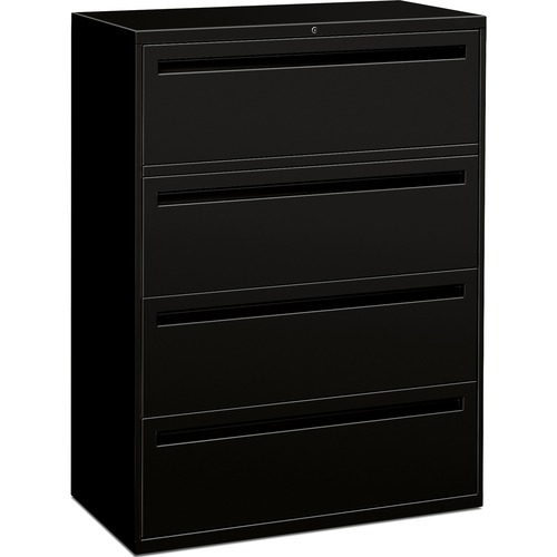 700 SERIES FOUR-DRAWER LATERAL FILE, 42W X 18D X 525H, BLACK