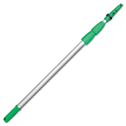 Opti-Loc Aluminum Extension Pole, 20 Ft, Three Sections, Green/silver