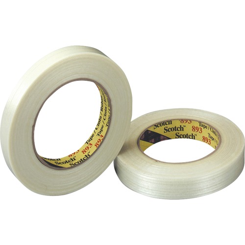 GENERAL-PURPOSE GLASS FILAMENT TAPE, 3" CORE, 24 MM X 55 M, CLEAR