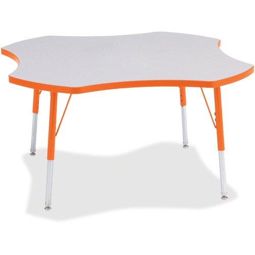 Jonti-Craft, Inc.  Activity Table, Four-Leaf, 24"-31"x48", Orange