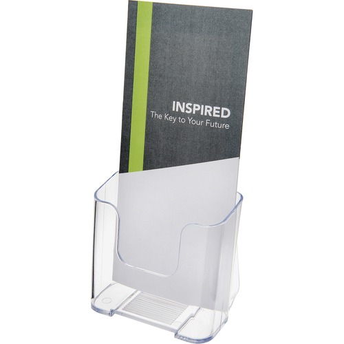DOCUHOLDER FOR COUNTERTOP/WALL-MOUNT, LEAFLET SIZE, 4.25W X 3.25D X 7.75H, CLEAR
