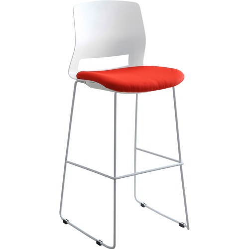 STOOL,STACK,WHITE/RED
