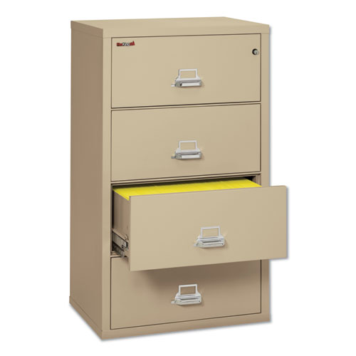 FOUR-DRAWER LATERAL FILE, 31.13W X 22.13D X 52.75H, UL LISTED 350 DEGREE, LETTER/LEGAL, PARCHMENT
