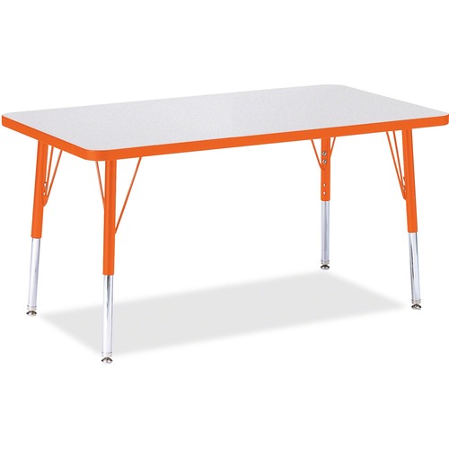 Jonti-Craft, Inc.  Kydz Activity Table, 24"x36"x15"-24", Gray/Orange