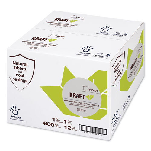 HEAVENLY SOFT PAPER TOWEL, 7.8" X 600 FT, BROWN, 12 ROLLS/CARTON