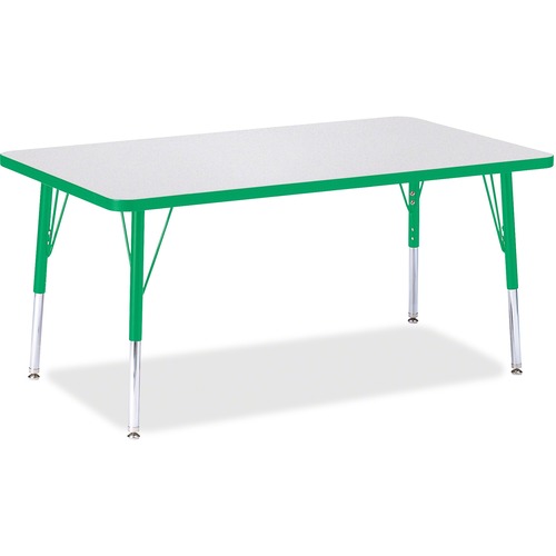 Jonti-Craft, Inc.  Kydz Activity Table, 30"x48"x15'x24", Gray/Green