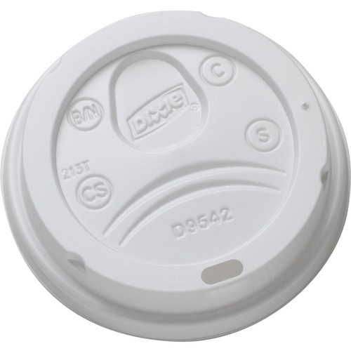 DOME DRINK-THRU LIDS, FITS 10, 12, 16OZ PAPER HOT CUPS, WHITE, 1000/CARTON