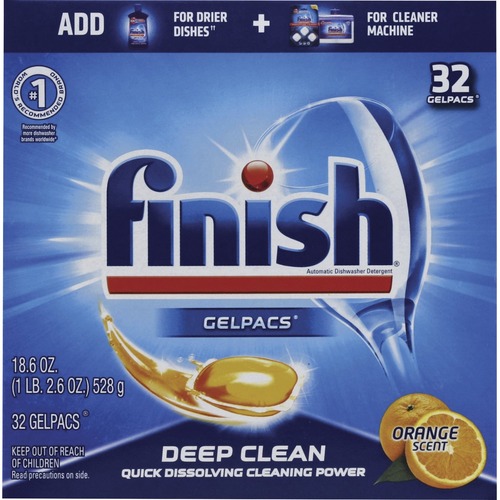 DISH DETERGENT GELPACS, ORANGE SCENT, 32/BOX