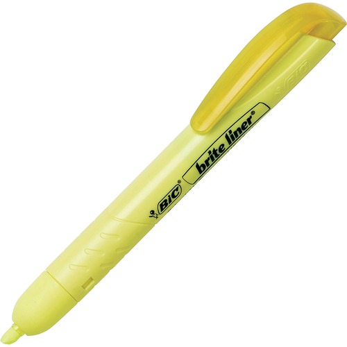 Brite Liner Retractable Highlighter, Chisel Tip, Fluorescent Yellow, Dozen
