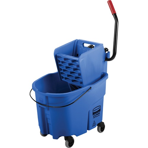 Rubbermaid Commercial Products  Wavebrake Mop Bucket/Wringer System, 35Qrt, Blue
