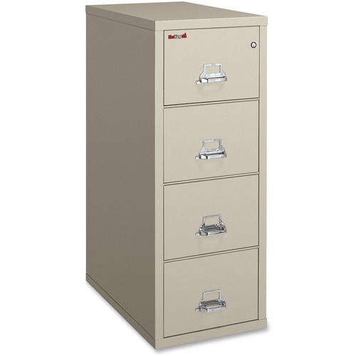 FOUR-DRAWER VERTICAL LEGAL FILE, 20.81W X 31.56D X 52.75H, UL 350 DEGREE FOR FIRE, PARCHMENT