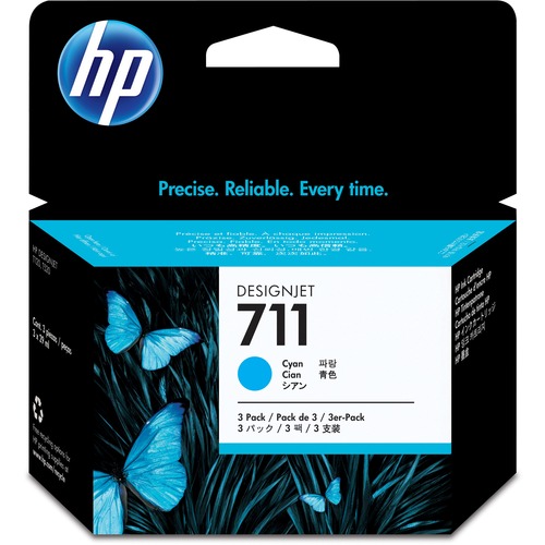 Hewlett-Packard  Ink Cartridges, HP 711, 29 ml, 3/PK, Cyan