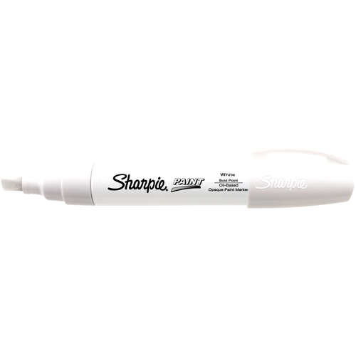 PERMANENT PAINT MARKER, EXTRA-BROAD CHISEL TIP, WHITE