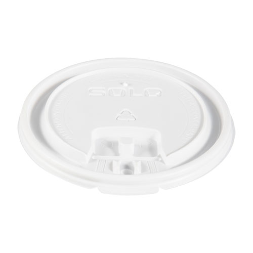 LIFT BACK AND LOCK TAB CUP LIDS, 10-24 OZ CUPS, WHITE, 100/SLEEVE, 10 SLEEVES/CARTON