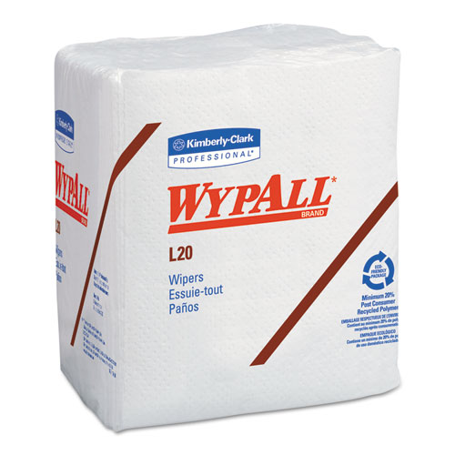 L20 Towels, 1/4 Fold, 4-Ply, 12 1/5 X 13, White, 68/pack, 12/carton