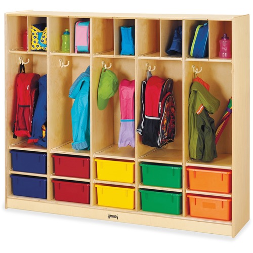 Jonti-Craft, Inc.  Locker Organizer,w/10 Color Tubs,Large,50.5"x60"x15",Baltic