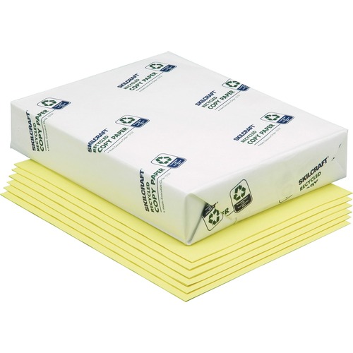 7530011476811 SKILCRAFT COLORED COPY PAPER, 20LB, 8.5 X 11, YELLOW, 500 SHEETS/REAM, 10 REAMS/CARTON