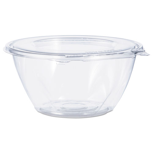 TAMPER-RESISTANT, TAMPER-EVIDENT BOWLS WITH FLAT LID, 32 OZ, 7" DIAMETER X 3.2"H, CLEAR, 150/CARTON