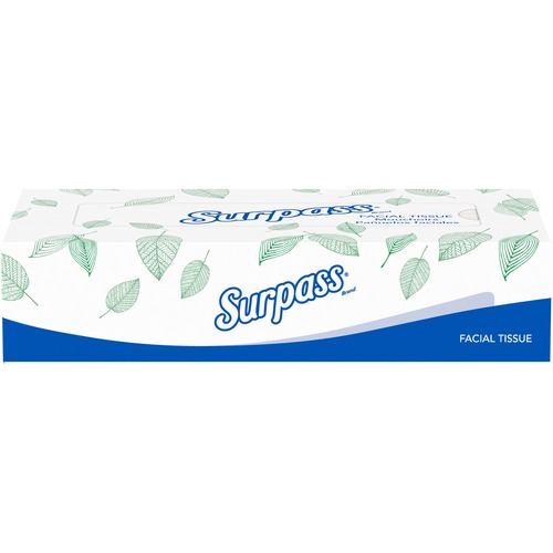 FACIAL TISSUE, 2-PLY, WHITE, FLAT BOX, 100 SHEETS/BOX, 30 BOXES/CARTON