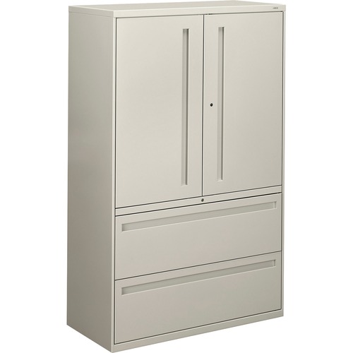 700 SERIES LATERAL FILE WITH STORAGE CABINET, 42W X 18D X 64.25H, LIGHT GRAY