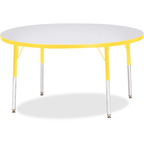 Jonti-Craft, Inc.  Activity Table, Round, 24"-31"x48", Yellow