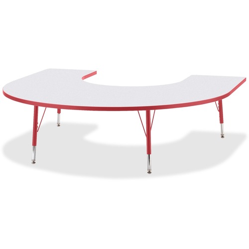Jonti-Craft, Inc.  Activity Table, Horseshoe, 11"-15"x66"x60", Red